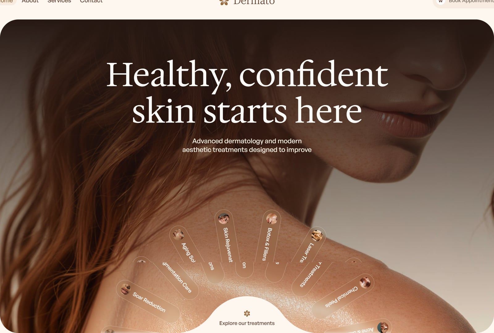 Healthy, confident skin starts here. Advanced dermatology and modern aesthetic treatments designed to improve. Treatments: Aging Solutions, Skin Rejuvenation, Botox & Fillers, Laser Treatments, Chemical Peels, Scar Reduction, Pigmentation Care, Acne & Skin Health. Explore our treatments.